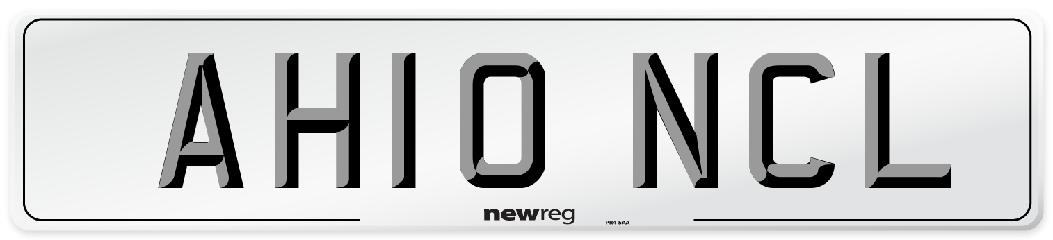 AH10 NCL Number Plate from New Reg